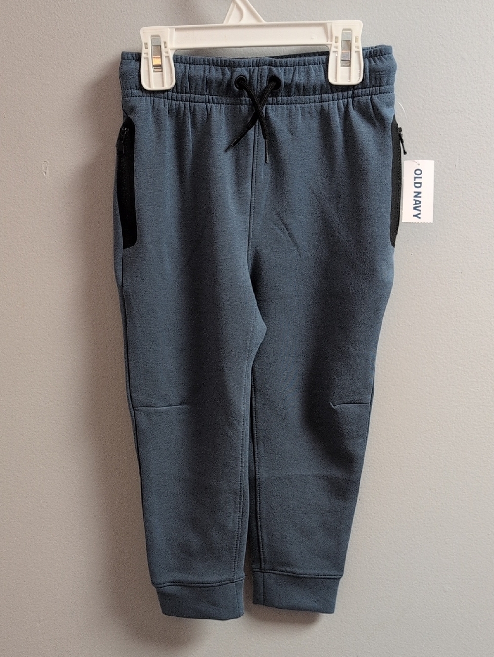 Toddler Boys Size 3T Blue Sweatpants Old Navy Zipper Pocket Cuffed Ankle